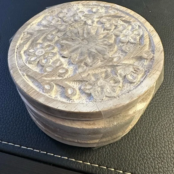 NWT Thirstystone Natural Floral Wooden Coaster - Picture 2 of 5